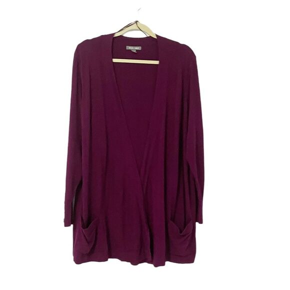 🟢Roz & Ali Plumb Open Front Knit Cardigan 1X - Picture 1 of 5